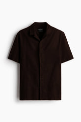 Cotton Resort Collar Shirt - Tan